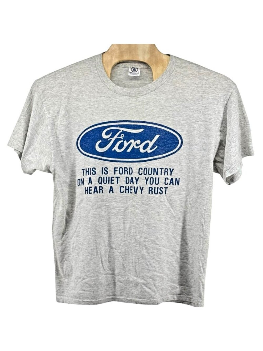 Ford Classic Logo Men’s Gray T-Shirt Size X-LG Ford Country Rust Slogan Vintage